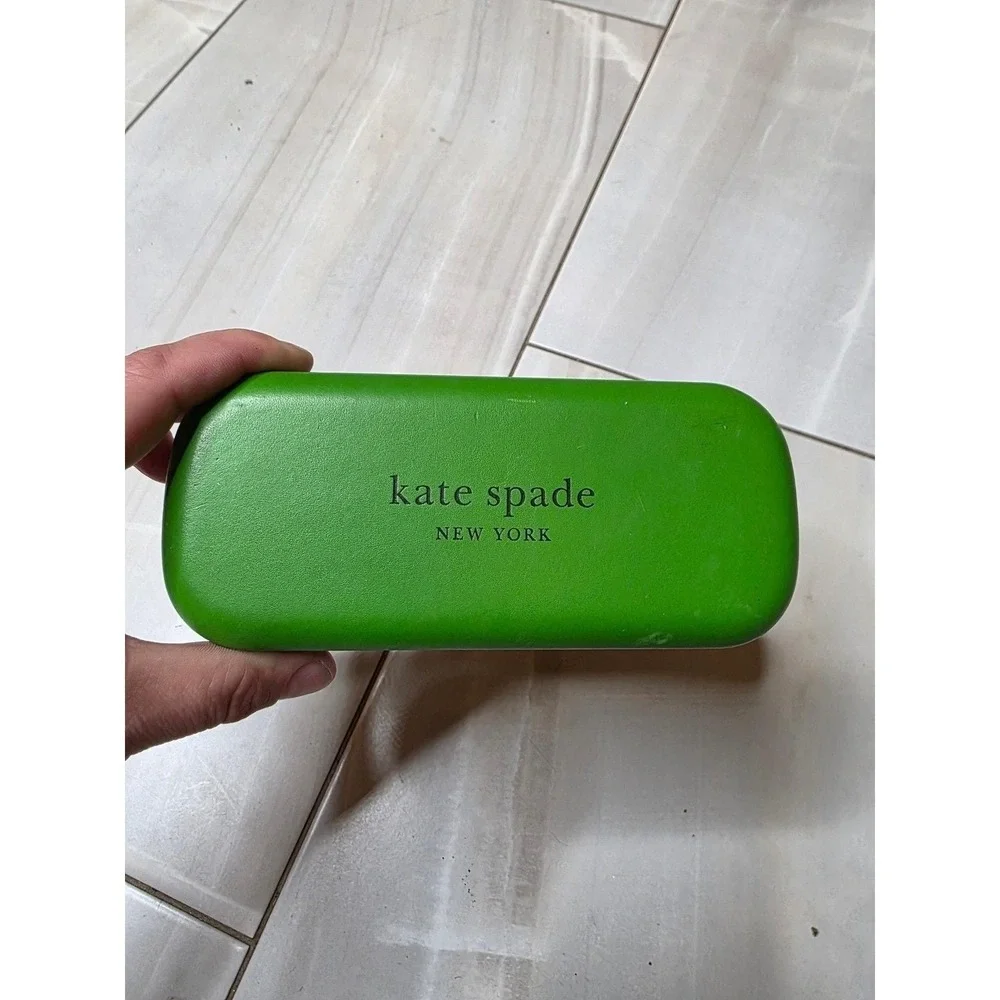 Kate Spade New York Green and Brown‎ Hard Shell Eyeglass Case So Happy To See Z2